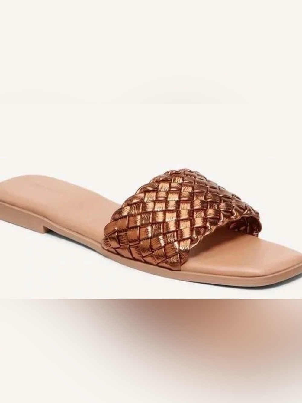 Old Navy Metallic Woven Slide Sandal - Bronze